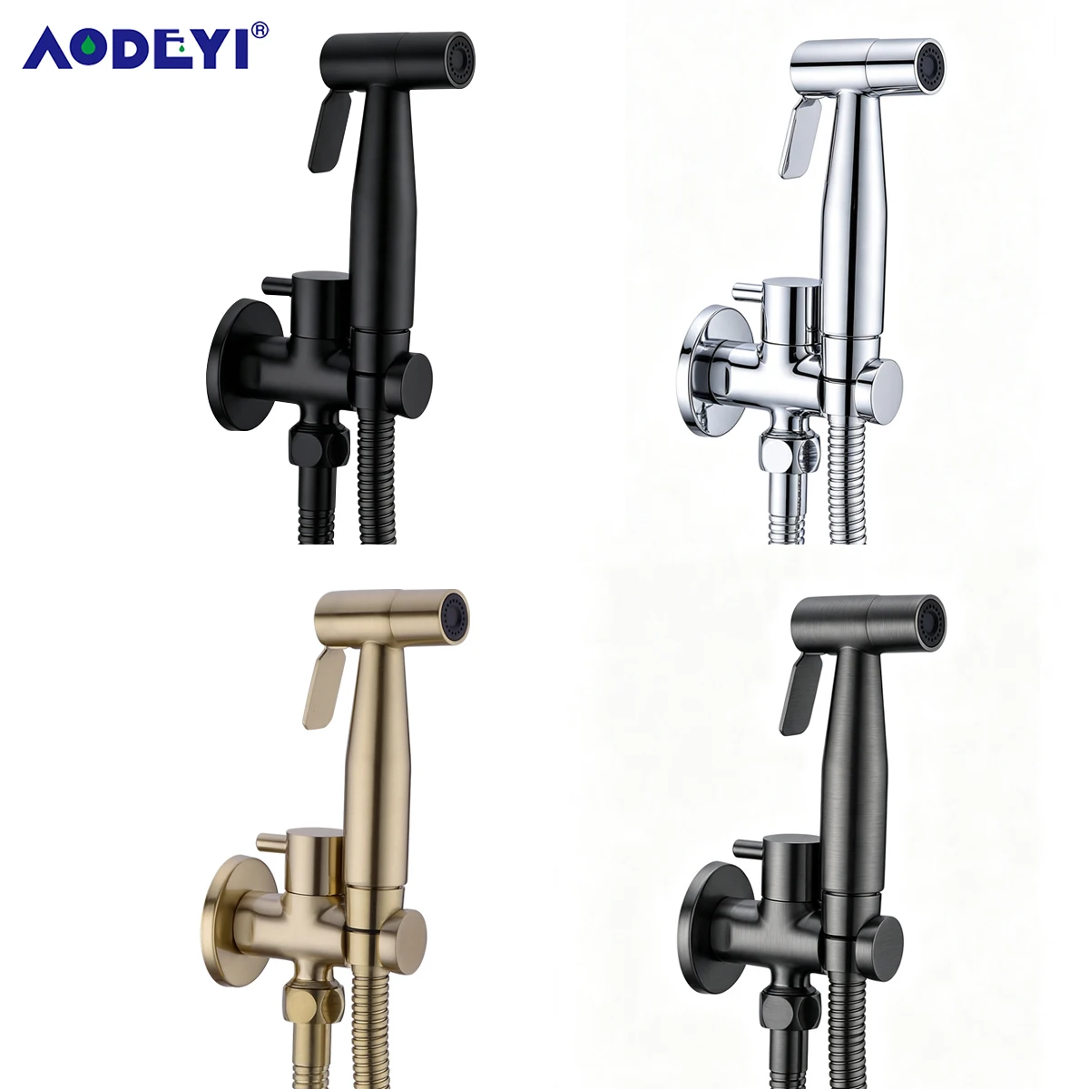 Handheld Bidet Sprayer for Toilet, Stainless Steel Shower Douche Kit with Hose Holder, Bathroom Jet Spray Wash Cloth Cleaner Set