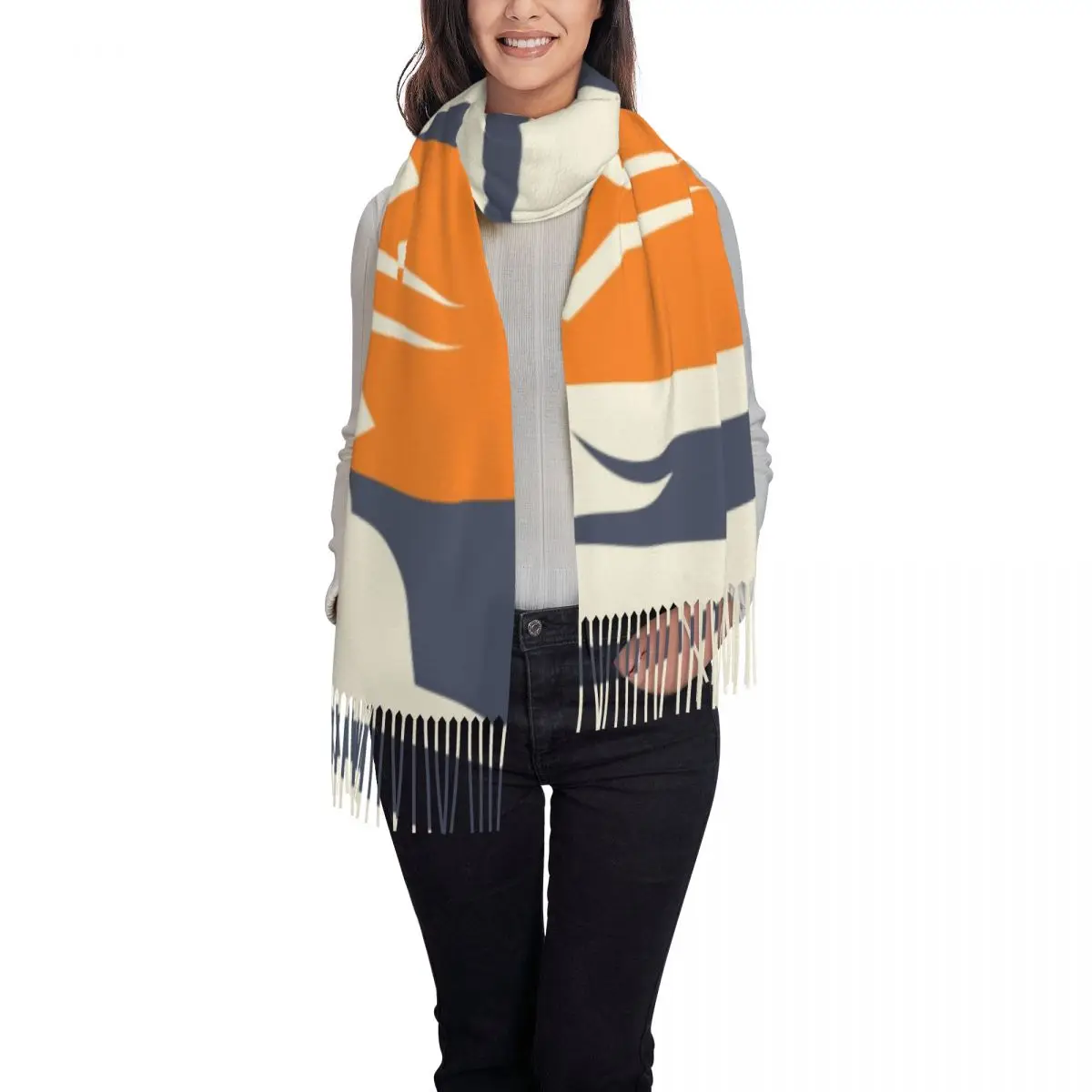 Stylish Fulcrum Ahsoka Tano Tassel Scarf Women Winter Fall Warm Shawls Wraps Female Sci Fi Wars TV show Scarves