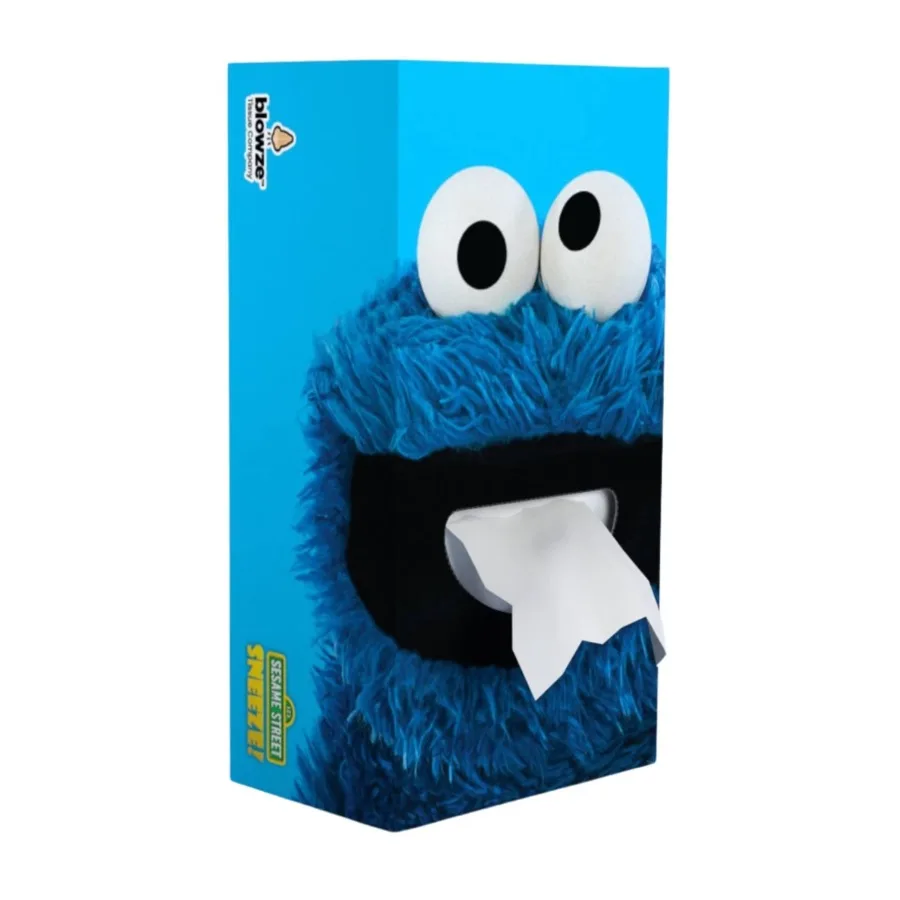 Sesame Street Sneeze Cookie Monster Facial Tissues, 124 Count, Cute Cartoon Printed Disposable Face Tissues for Kids & Family Daily Use