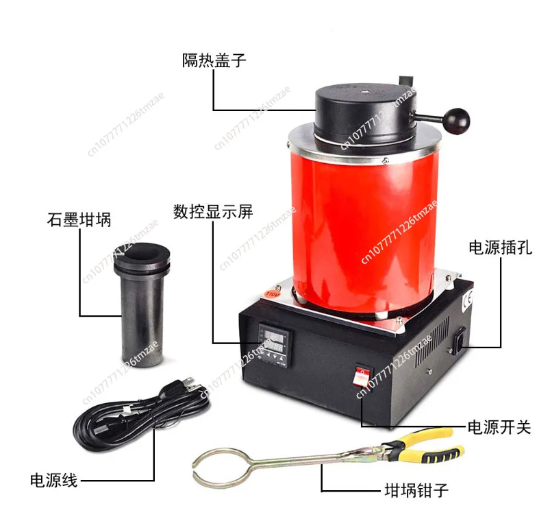 3KG metallurgical smelting machine portable gold melting furnace metal gold silver aluminum melting machine graphite quartz