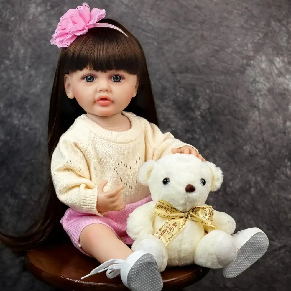 

wholesale Doll Reborn Baby Girl Doll 55 cm Waterproof Full Silicone Vinyl Bebe Reborn Toys Birthday Gifts Playmates For Child