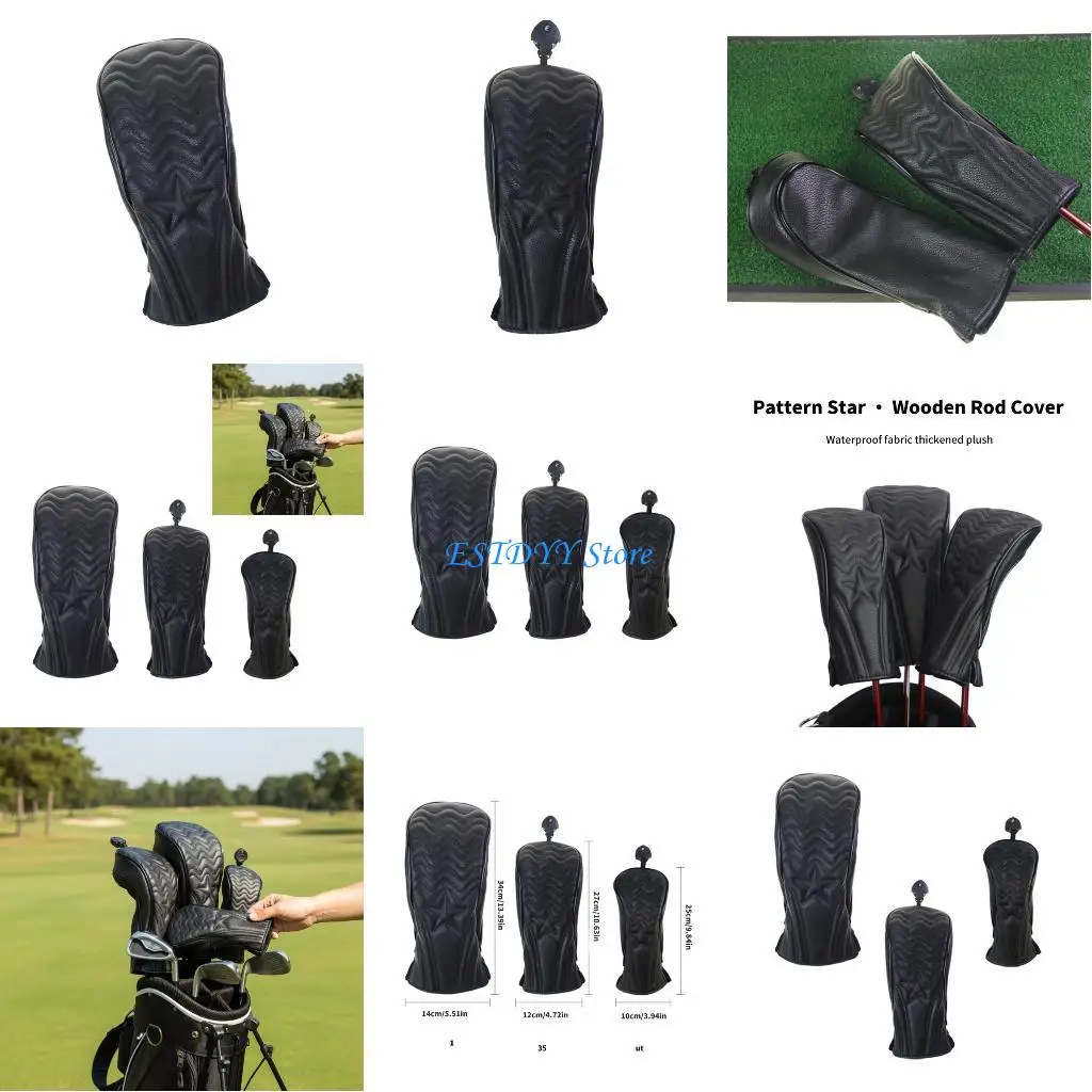 

G6DE Star Golf Club Head Protector Weatherproofed Easyly Install Universals