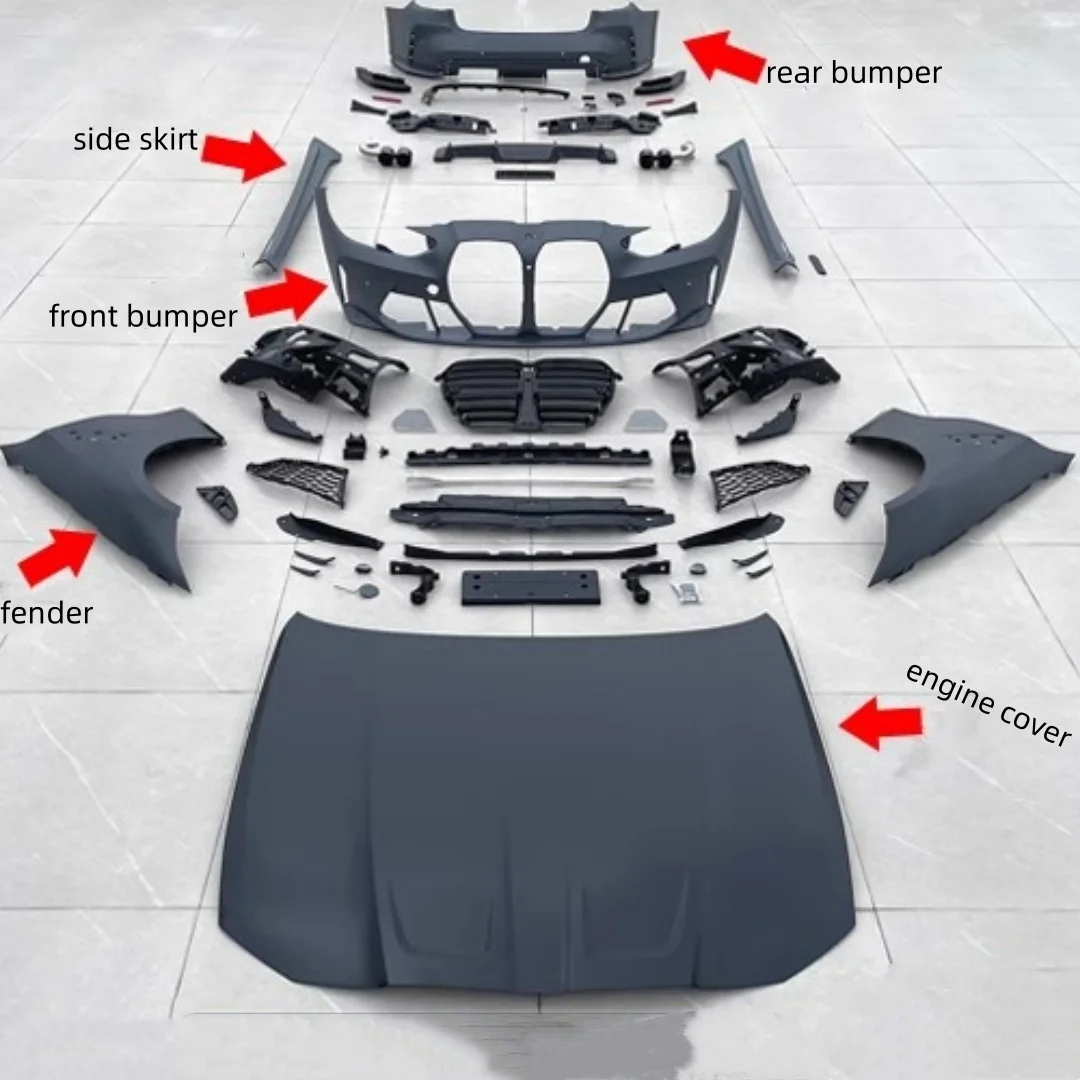 

Комплект кузова для BMW 3 серии G20 G28 325 330li модифицированный M3 передний бампер, задний бампер, передняя губа, задняя губа, боковая юбка, крылья хвоста