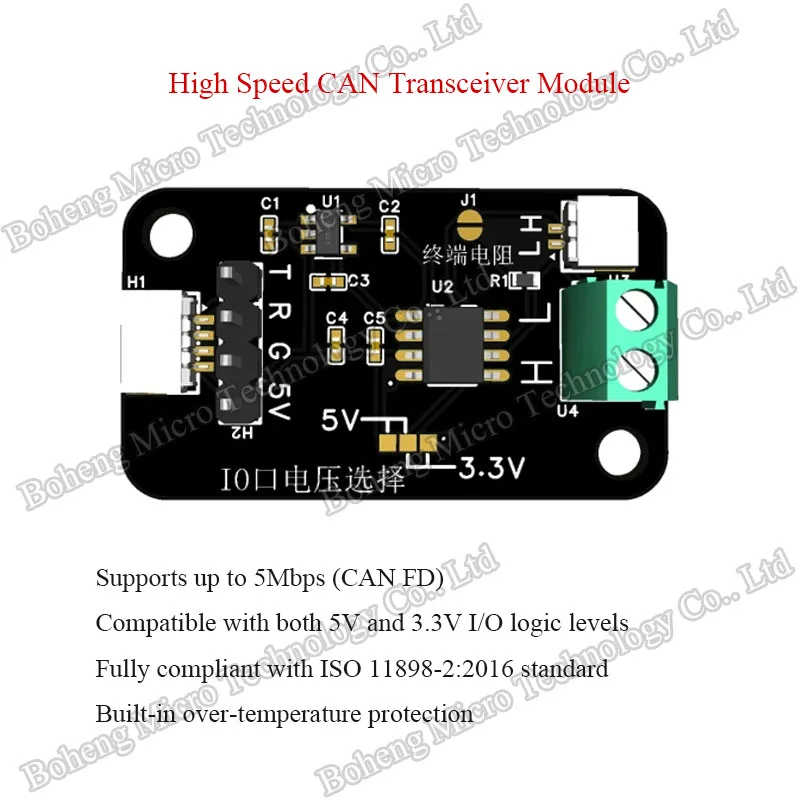 Módulo CAN Bus de Alta Velocidade 5Mbps 3.3V 5V Compatível com IO Controlador Transceptor de Interface CAN para Arduino STM32