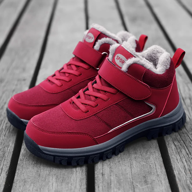 

Женская зимняя обувь, новые зимние плюшевые теплые удобные толстые хлопковые ботинки для пожилых людей, нескользящая уличная прогулочная обувь на мягкой подошве