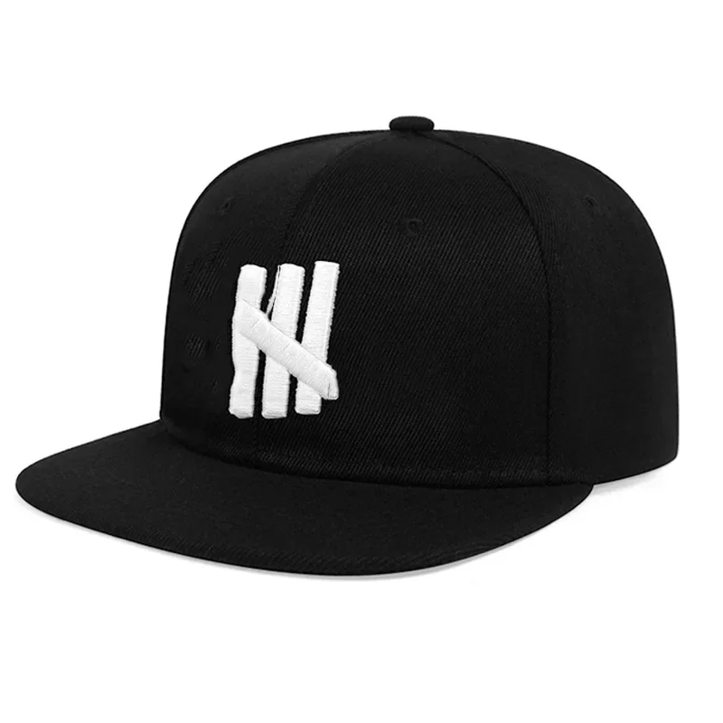 Niche High-end Feel Flat-brimmed Hat Trendy Fashionable Five-bar Embroidered Design Simple and Unisex Boyfriend Style Sun Hat