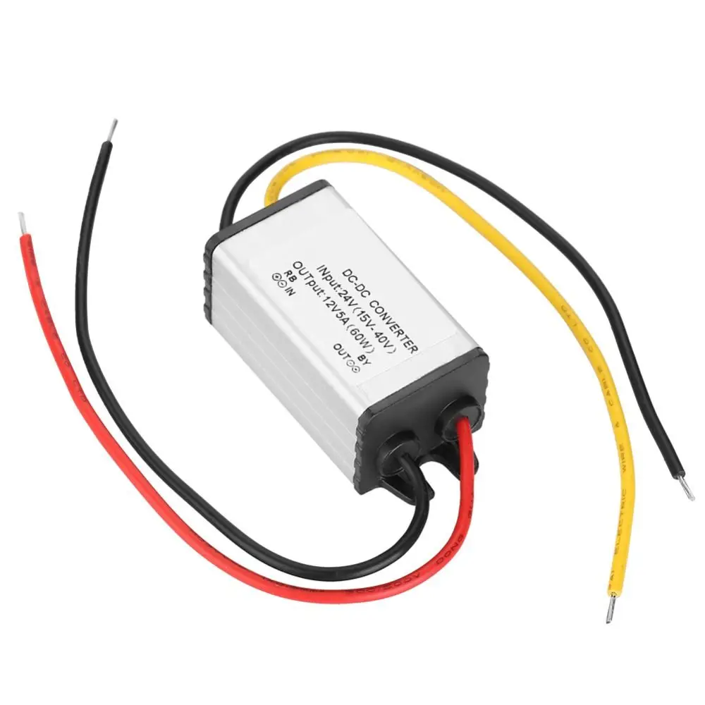 24V to 12V DC-DC Converter Aluminum Shell 5A 60W Voltage Regulator High Efficiency Heavy Duty Step down Power Supply Boat Motor