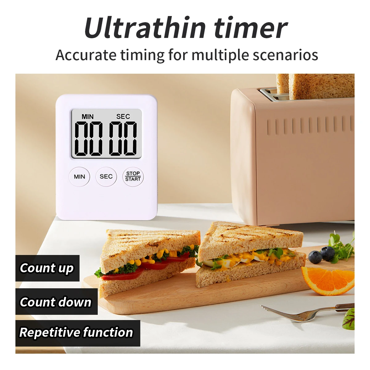デジタルディスプレイ付きキッチン用磁気調理器,タッチスクリーンタイマー付き磁気調理装置,調理時間,ベーキング,スポーツゲーム