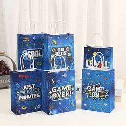 6Pcs Video Game on Theme Paper Gift Packing Bag Game Over Candy Cookie Bag for Kids Boy Birthday Party Favors Bag Decoration