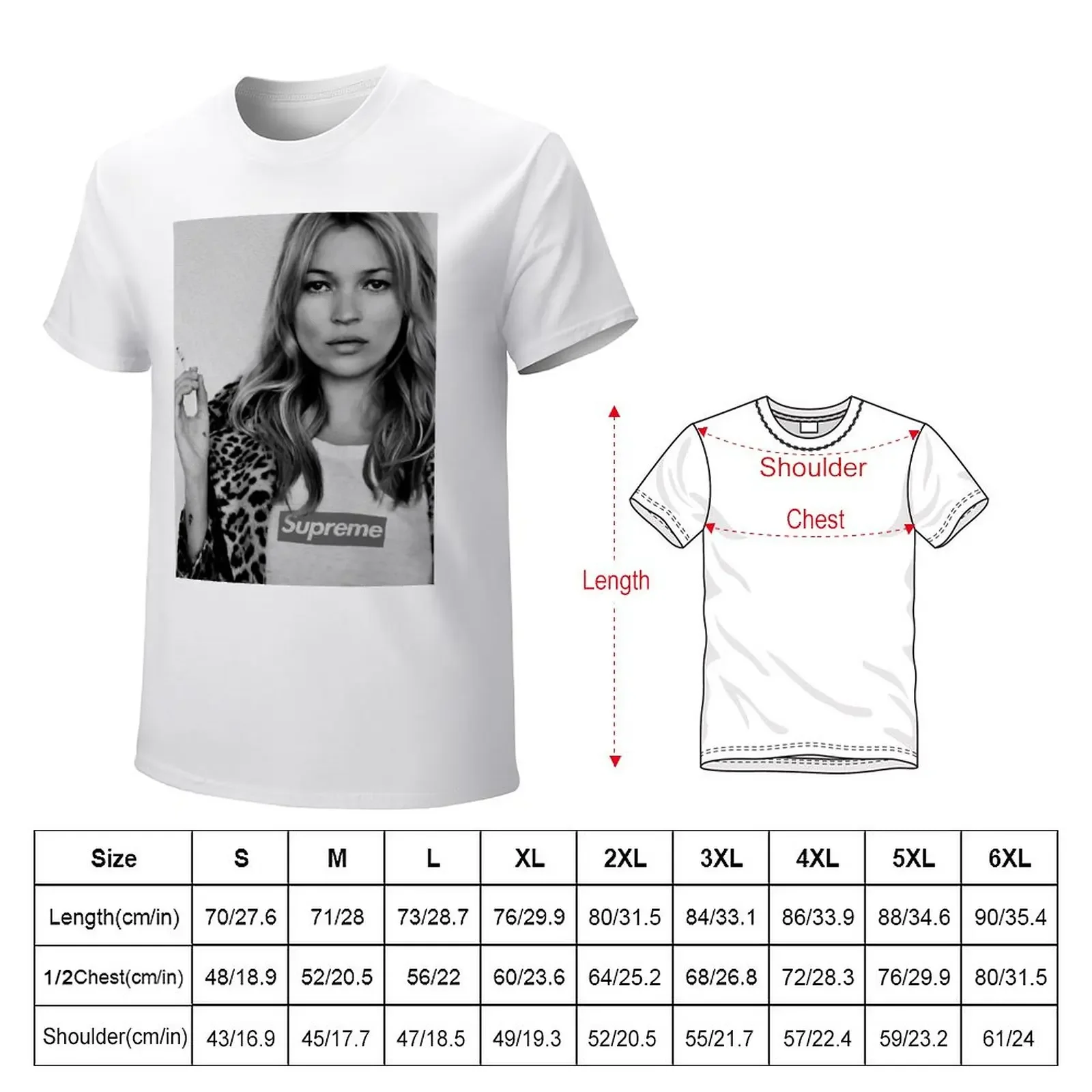 Kate, English Top Model digitally enhanced photo with halftone pattern effect T-Shirt vintage t shirts for men cotton