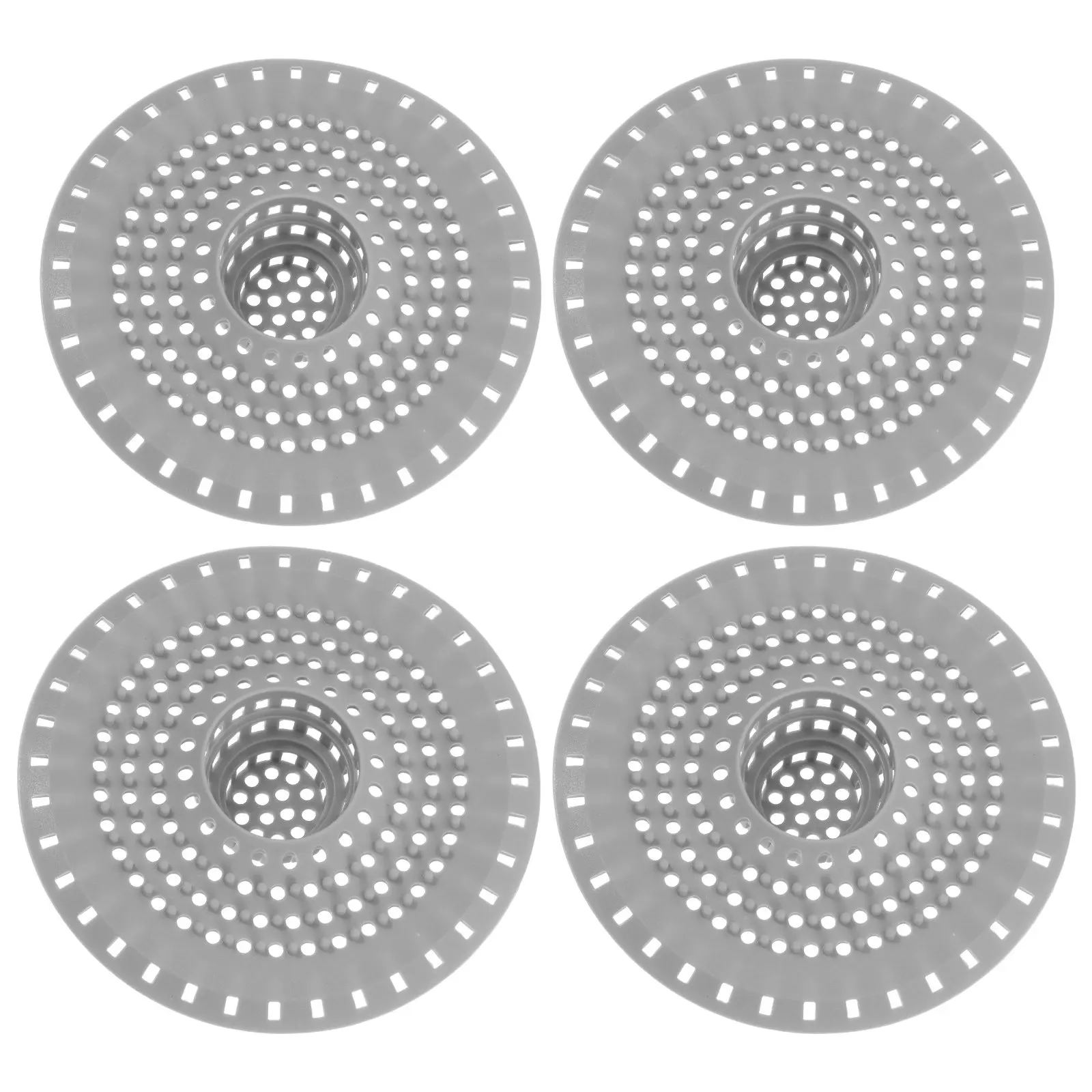 4Pcs Silicone Shower Drain Hair Catcher, 5 Inch Universal Bathroom Sink Bathtub Floor Drain Protector Strainer
