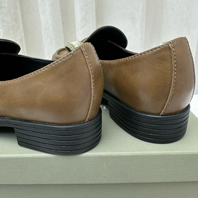Dave&Di Minimalist Commuting Casual Flat Shoes Women's Shoes Italian Handmade Shoes Vintage Loafers British Vintage Shoes