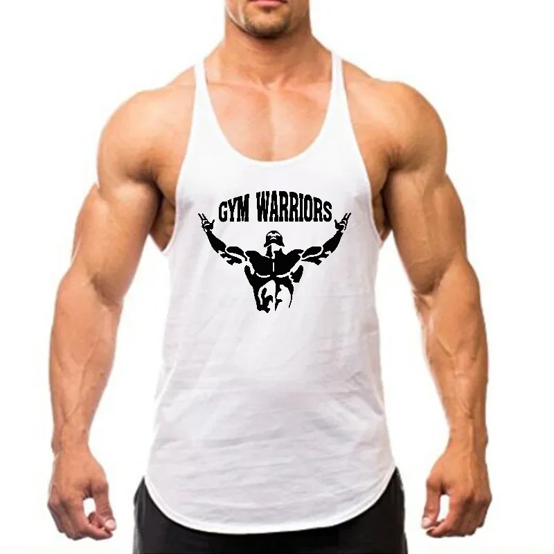 Men's Cotton Gym Stringer Tank Tops Running Vests Y-Back Bodybuilding Sleeveless Shirt Muscle Workout Athletic Fitness Singlets
