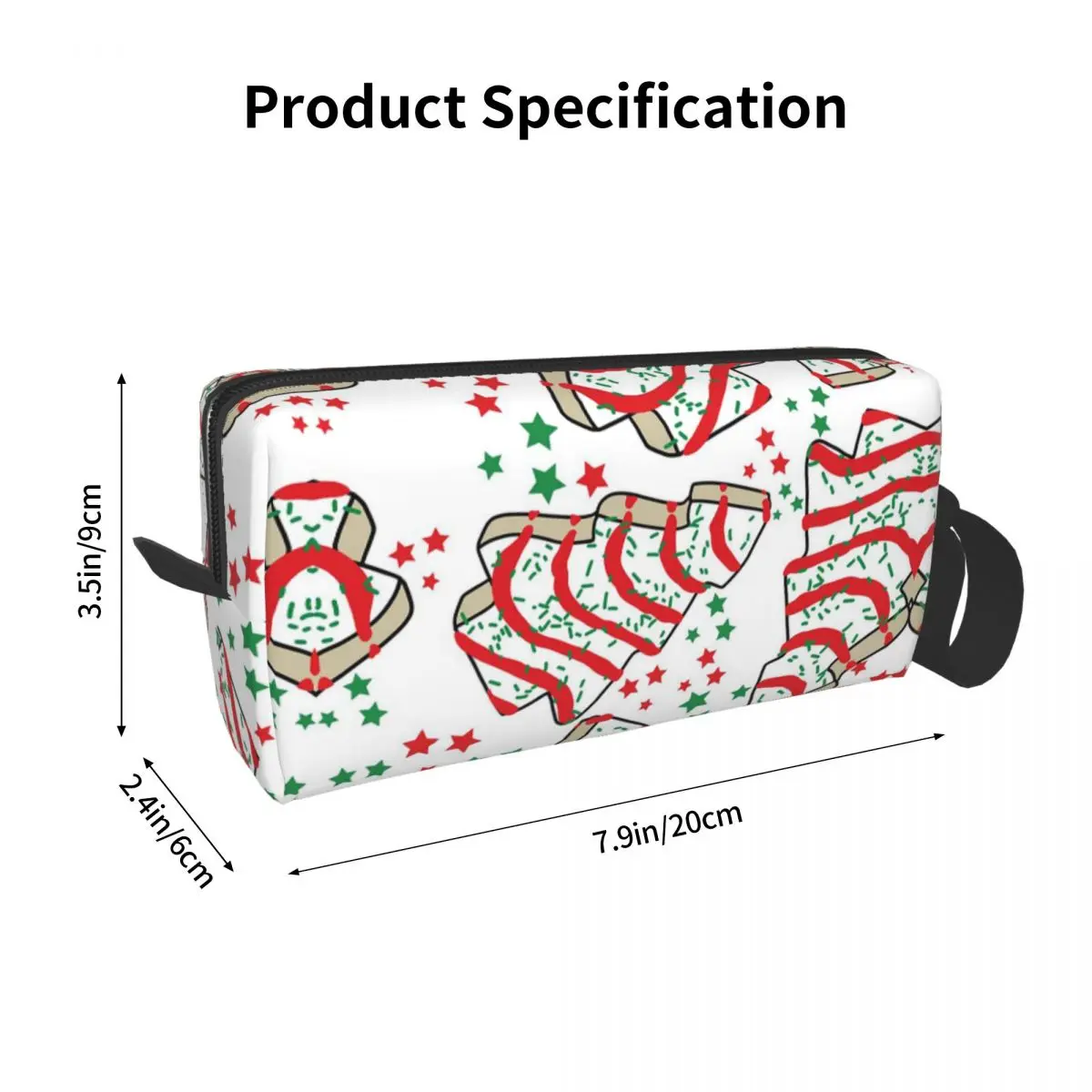 Christmas Tree Snack Cakes Makeup Bag Cosmetic Organizer Dopp Kit Toiletry Cosmetic Bag for Women Beauty Travel Pencil Case