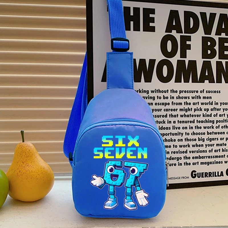 ホットセール子供用チェストバッグ シックスセブン イタリアンブレインロット キュートな財布とハンドバッグ 女の子 男の子 67 シックスセブン ロングストラップショルダーバッグ