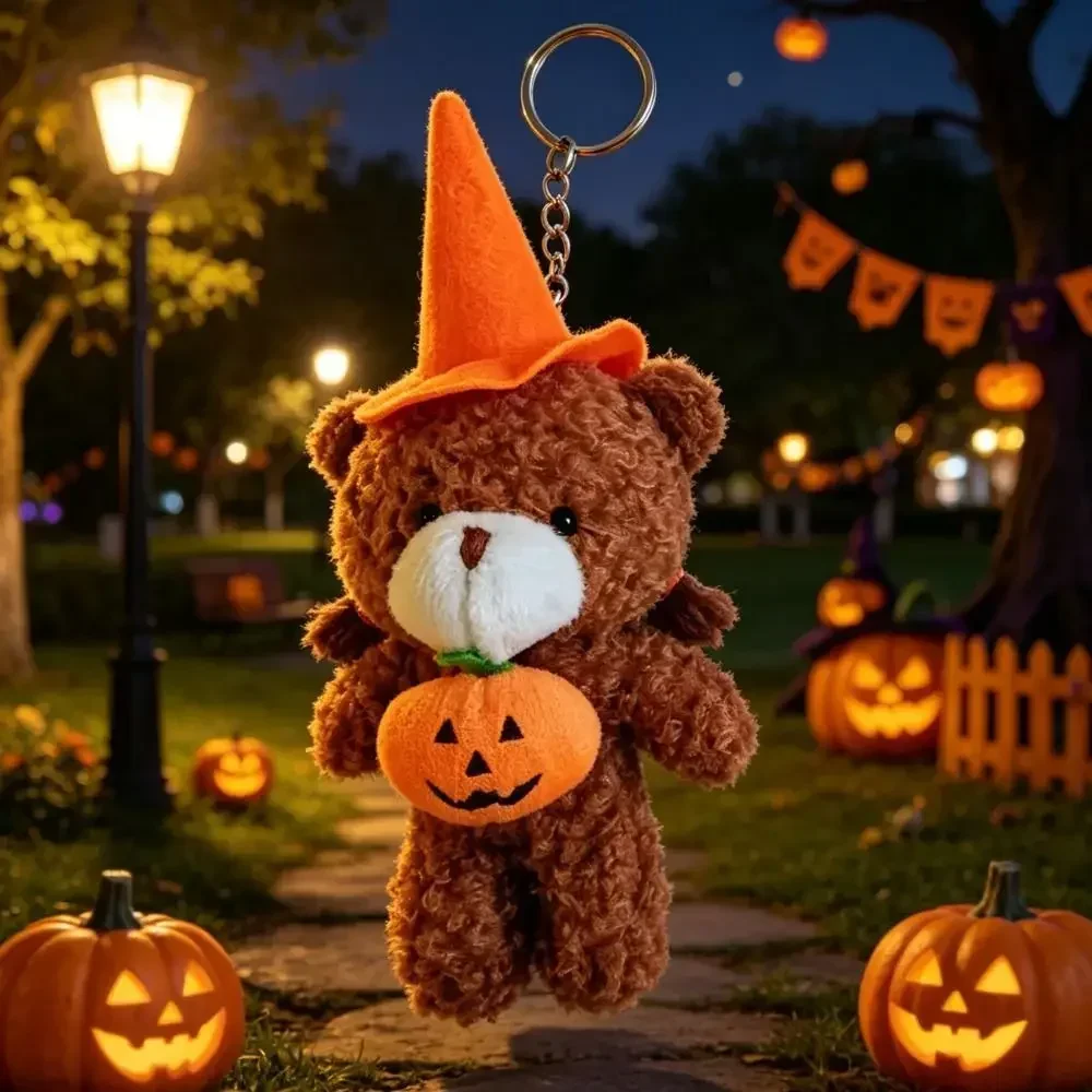 1/3pcs DIY Little Bear Plush Keychain PP Cotton Cute Halloween Plush Pendant Kawaii 15cm Bear Plush Doll Phone Accessories