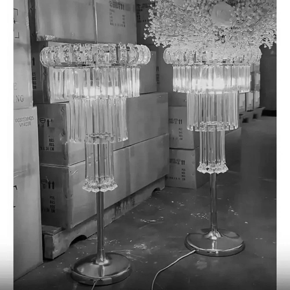 

H80cm/110cm 10pcs)4-Tier Acrylic wedding Flower Stand With Crystal LED Lighting Wedding Decoration Table Centerpieces Stand