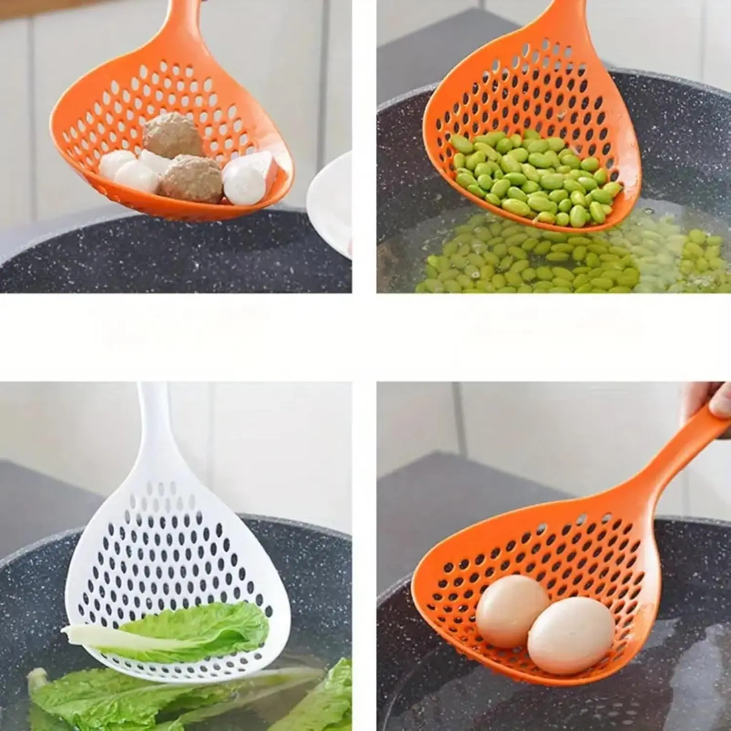 Slotted Spoon, Slotted Spoons for Cooking Deep Fry Strainer Colander for Kitchen Strainer Skimmer
