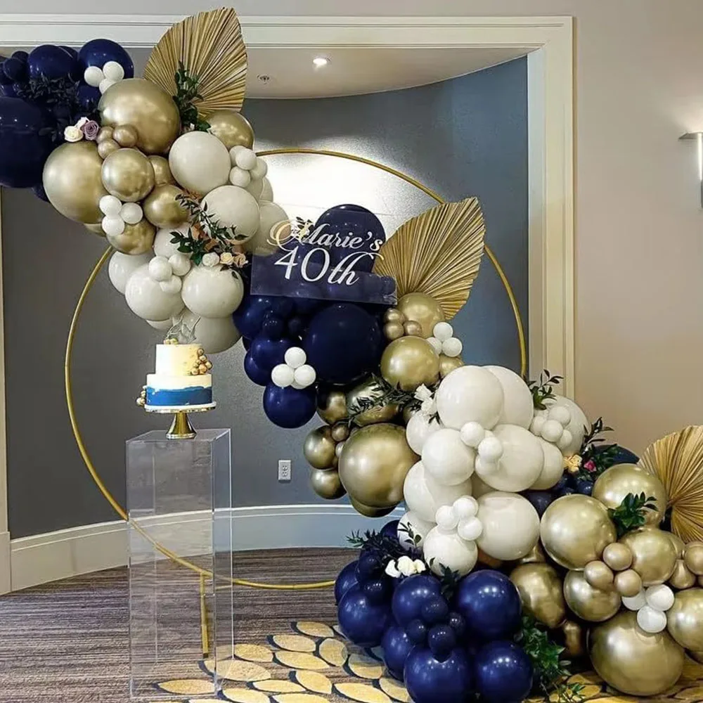 126Pcs Navy Blue Balloon Arch Garland Kit White Blue Latex Balloons Wedding Birthday Party Decorations Baby Shower Supplies