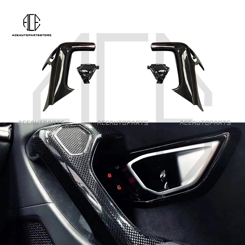 

Dry Carbon Fiber Inner Door Handle Cover Interior Cover Stick For Lamborghini 2014-2021 Huracan LP610 LP580 Evo