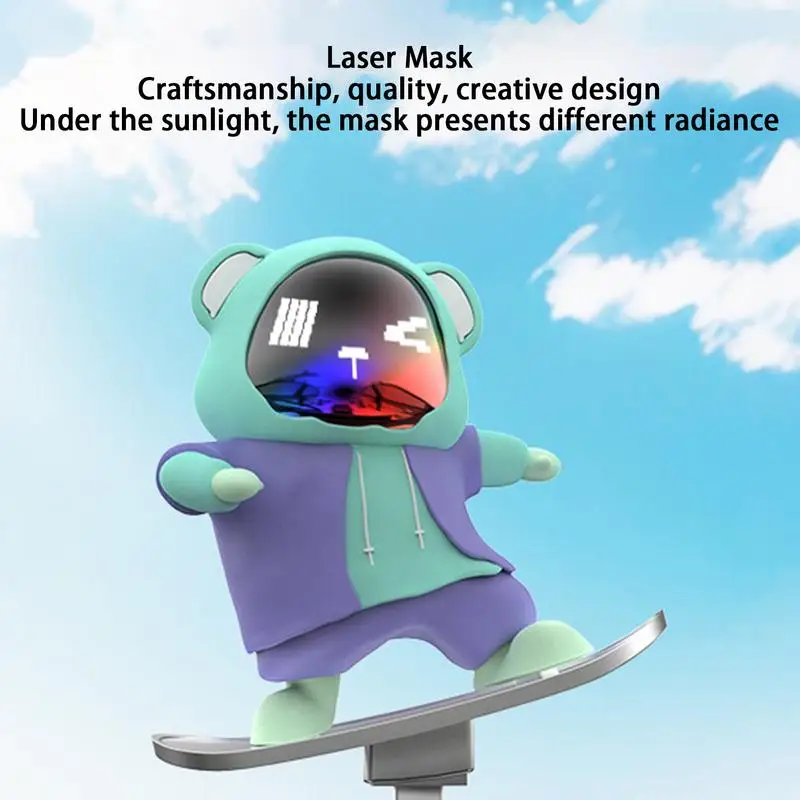 Car Automatic Sliding Skateboard Bear Cute Cartoon Scooter Center Console Ornaments Creative Car Decoration Accessories