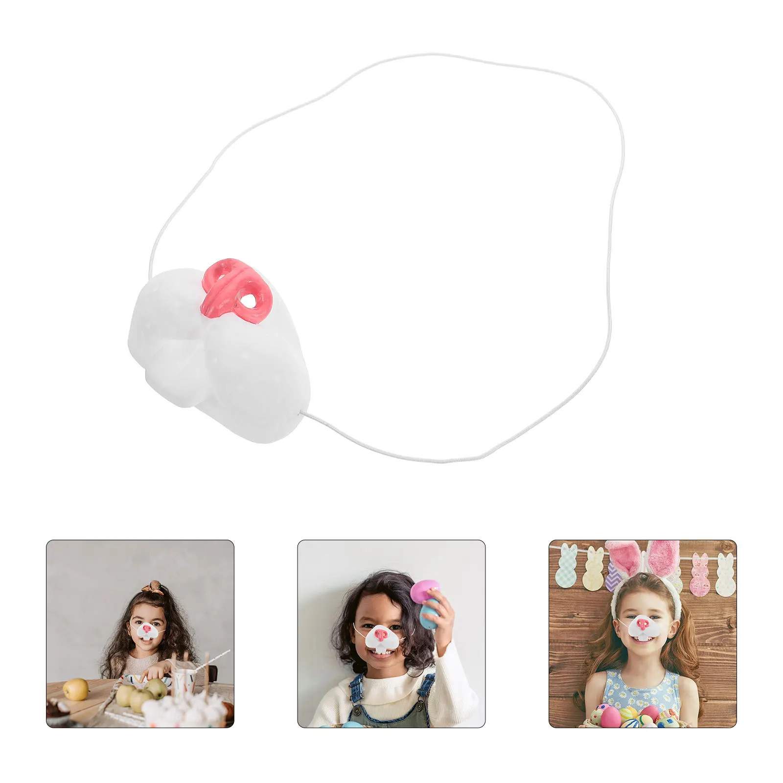 

Realistic Bunny Nose Teeth Costume Prop Easter Dress Up Elastic Band Rabbit Nose Kids Bunny Easter Party Accessories