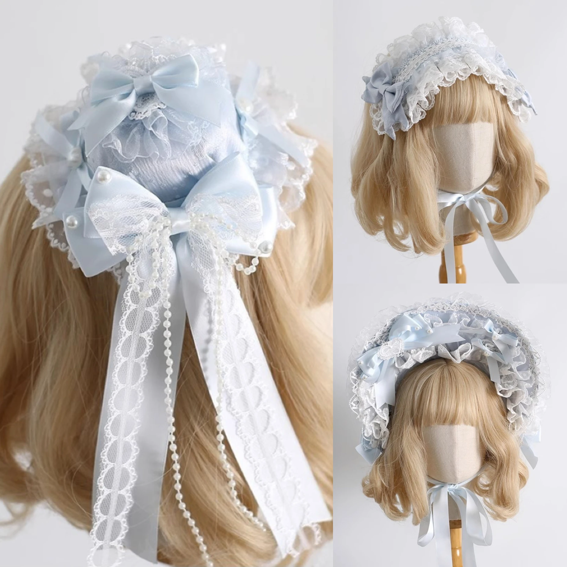 Nowa Oryginalna Ręcznie Robiona Niebieska Wstążka Fate Kokarda Mały Kapelusz Cosplay Opaska Słodka Dziewczyna KC bnt Czapka Rękaw na Rękę Nakrycie Głowy