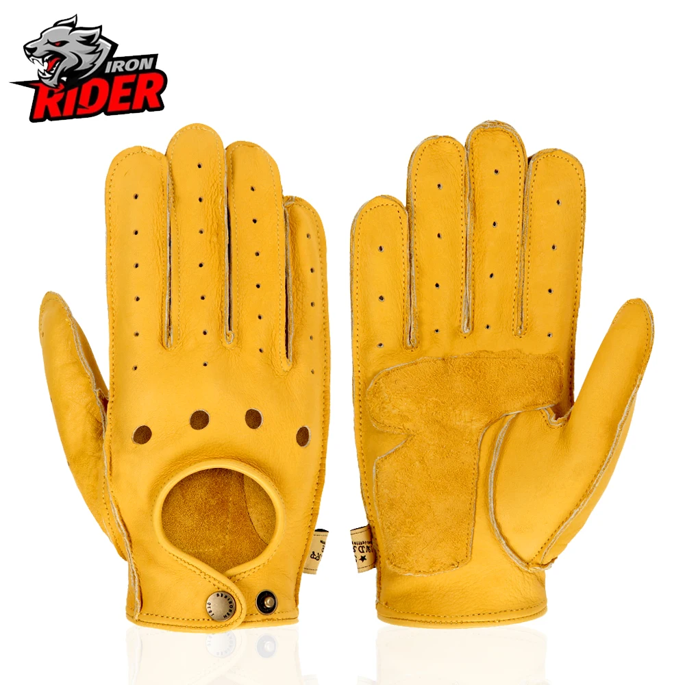 Motorcycle Gloves Genuine Leather Breathable Protective Gears Motobike Anti-Fall Touch Screen Motocross Gloves Outdoor Sports