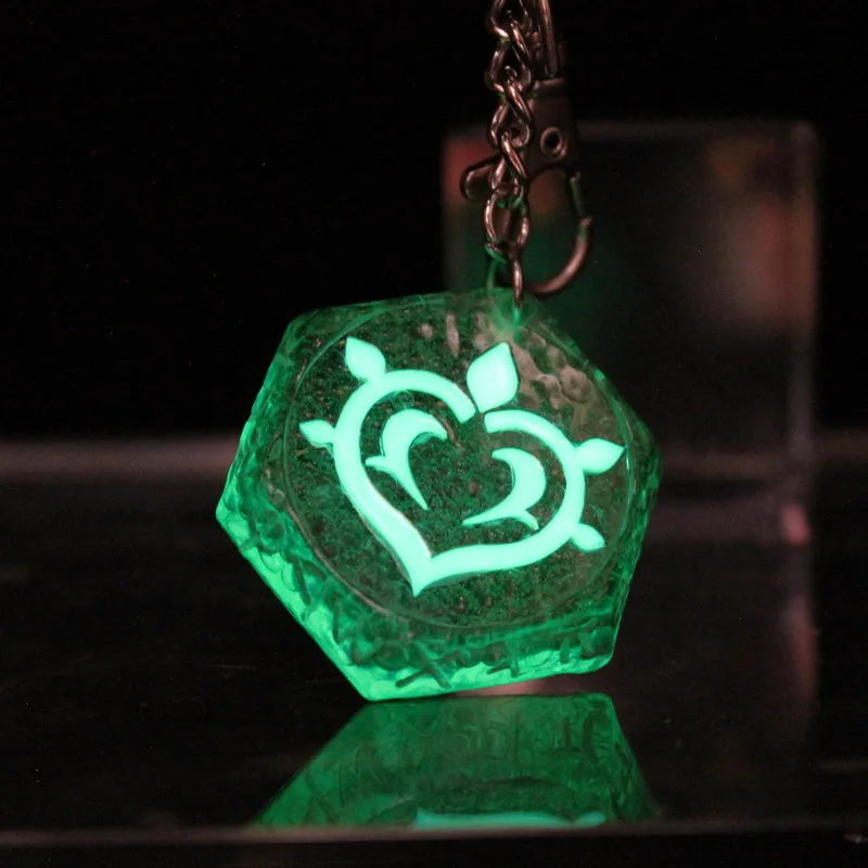 Genshin Impact Keychain GLOW In The DARK 7 Element Pendant Eye Of Original Key Chain Pendant Amulet Gift For Boys men girls