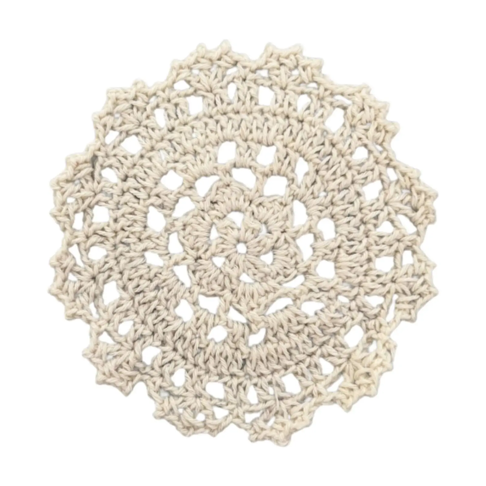 

5x Flower Shaped Crochet Coasters Anti Slip Creative Home Decorations Dining Mats 10 cm for Desk Dining Table Cafe Party Wedding
