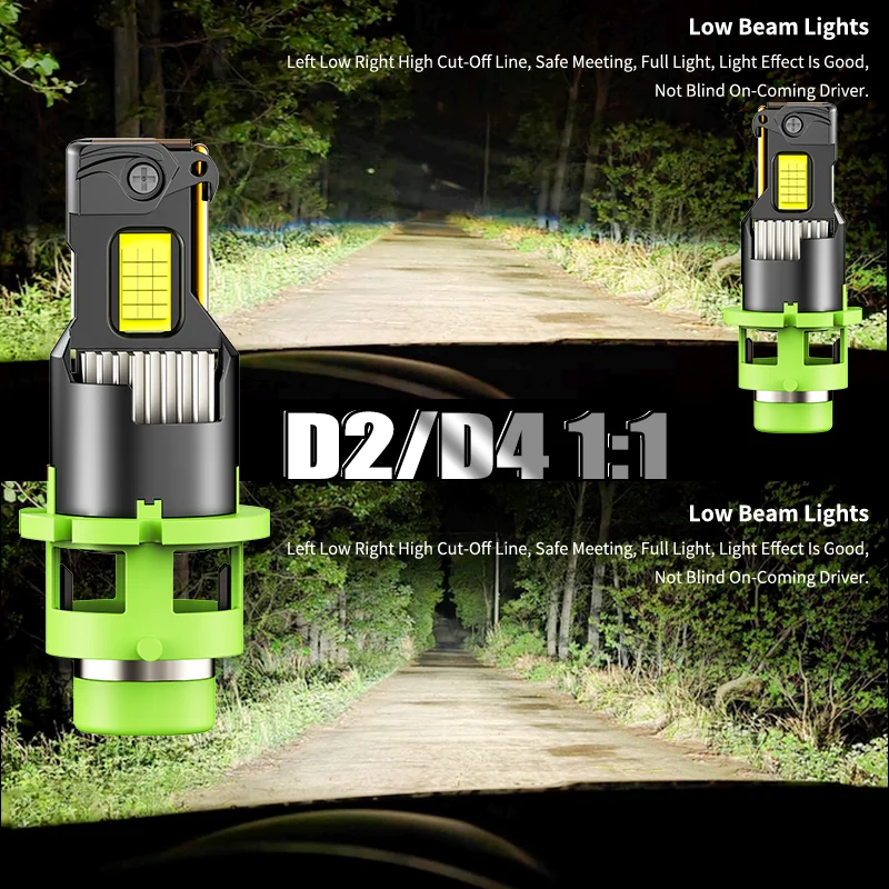 

1700 Вт D2S D4S Светодиодная лампа для фар Canbus Беспроводная 2000000LM D2R D4R Автомобильные фары HID Ксенон 1:1 Turbo Led Автоматический фонарь 6000K