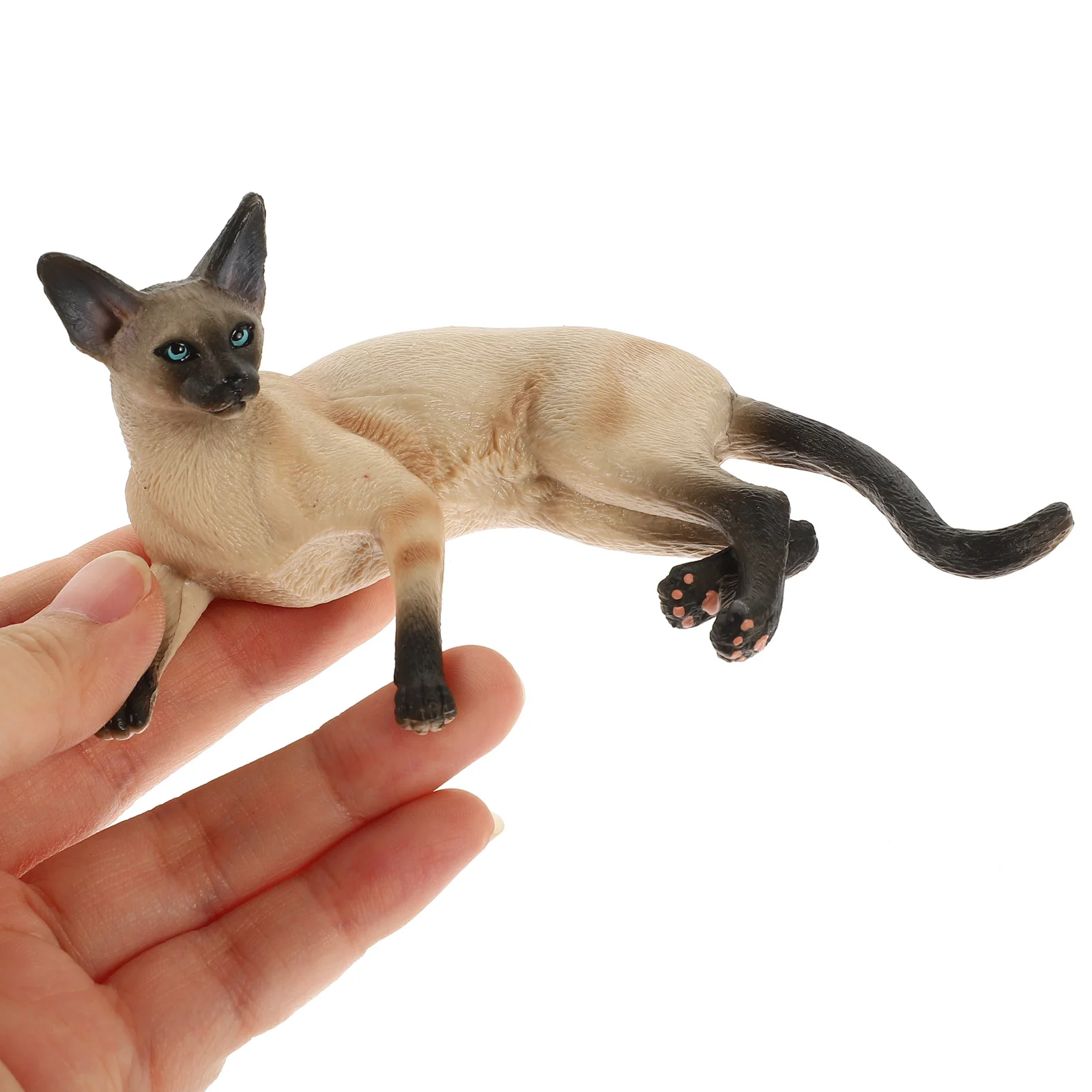 Figurine di gatto statua animale ornamento in miniatura Siamese figura di gattino Figurine da giardino Figure Mini scultura realistica Decor