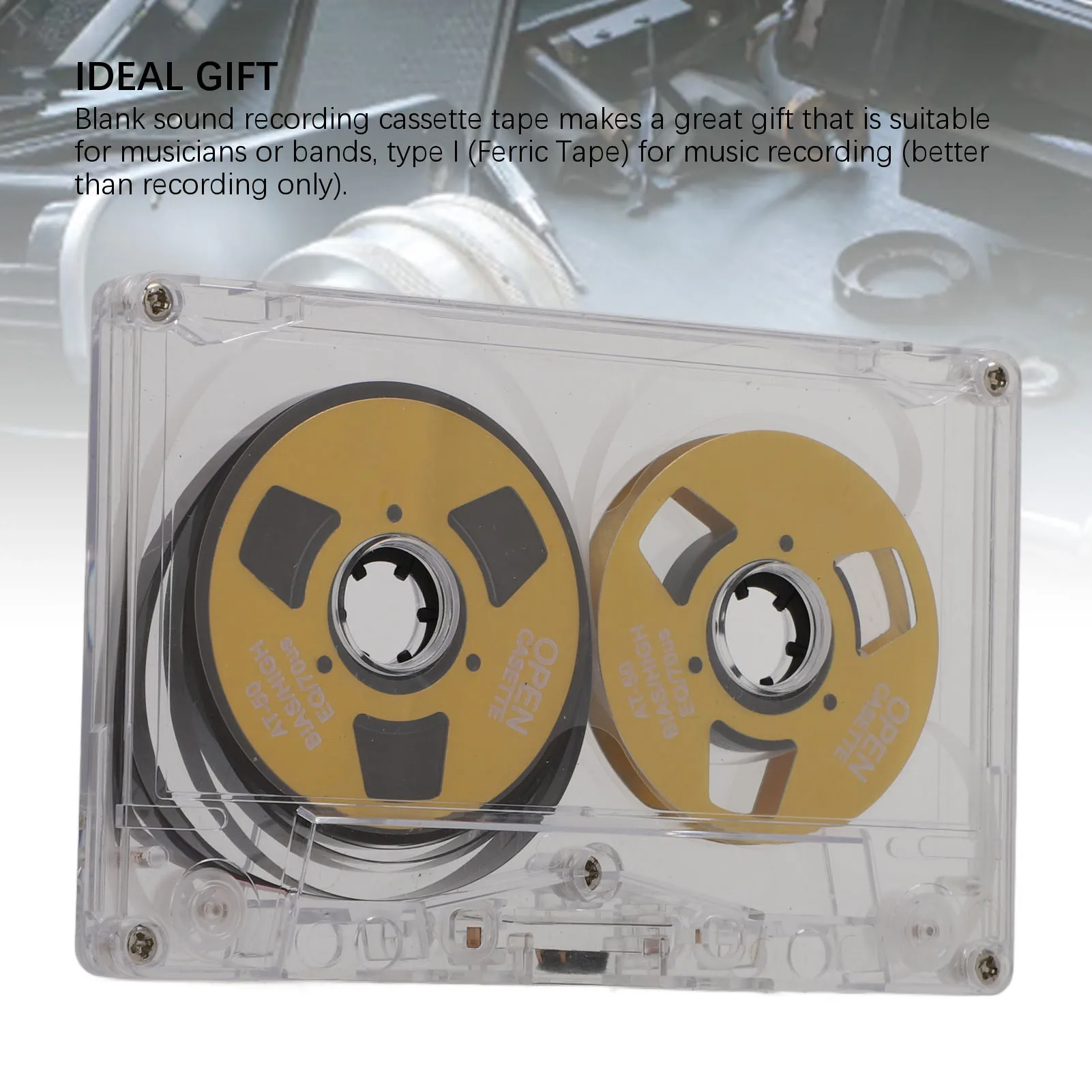 Metal Reel To Reel Blank Cassette Tape Empty Sound Cassette Tape 50 Minutes Double Sided Aluminum Alloy for Music Recording