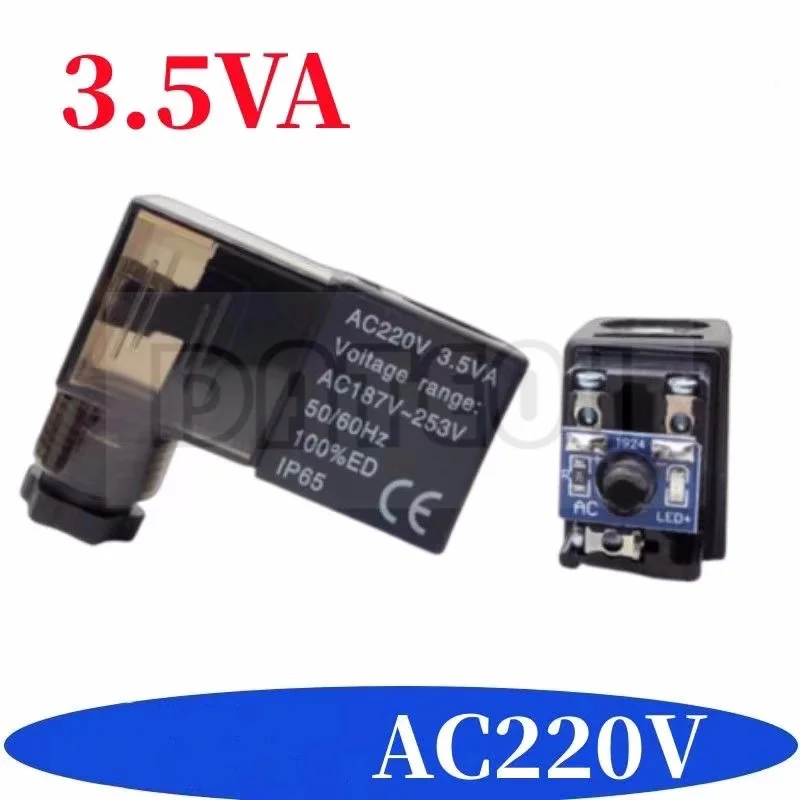 Solenoid Valve Coil AC220V 4v310-10 Valve Head 4v210-08 Pure Copper 4v410 With Light Dc24v