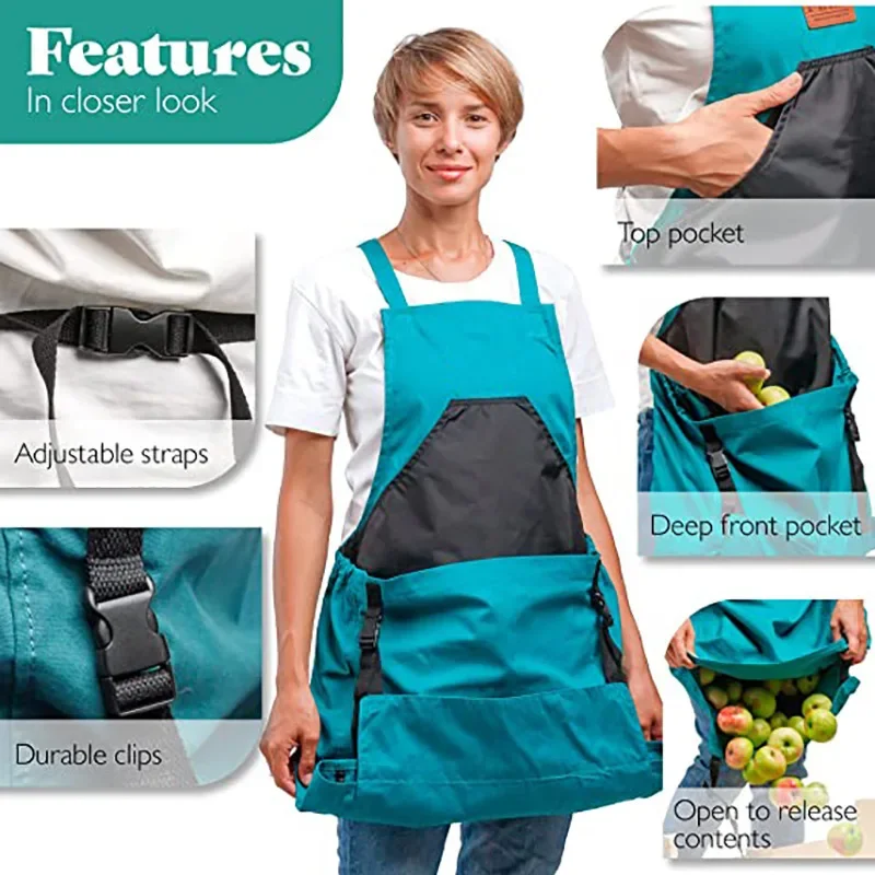 Gardening apron, canvas storage bag, fruit and vegetable orchard garden picking pocket