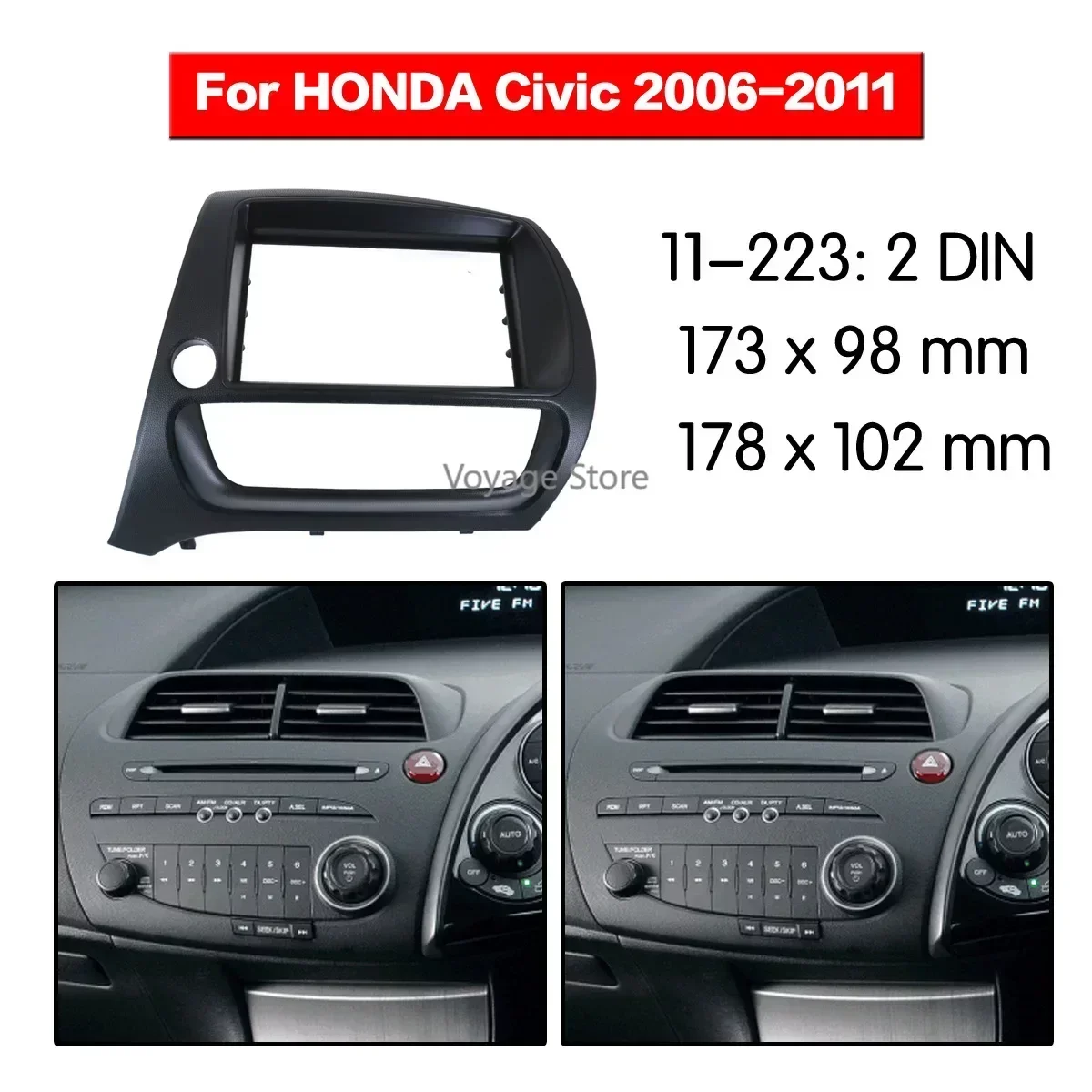 

Подходит для Honda Civic Double Din Fascia Radio Dvd Stereo CD панель приборной панели монтажный комплект декоративная лицевая рамка рамка