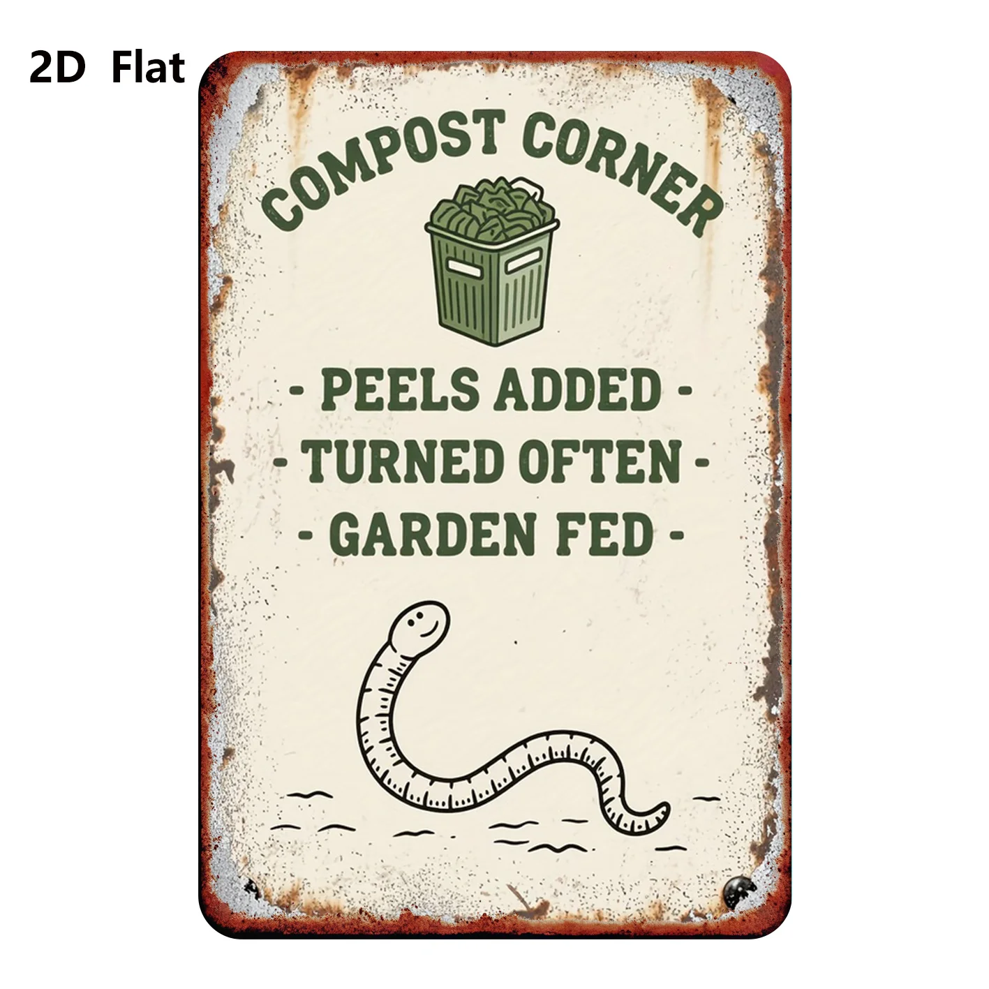 2D Metal Sign 8x12 Inch Vintage Garbage Corner Decor Green Trash Can Wall Art for Home Bar Cafe Garage Farmhouse Wall Hanging Pl