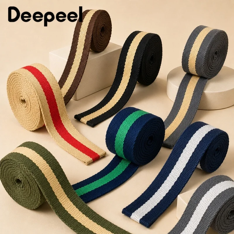 2/5/10M 38mm Thick Polyester Cotton Webbing Jacquard Ribbon Bag Strap Tape for Clothes Hats Belts
