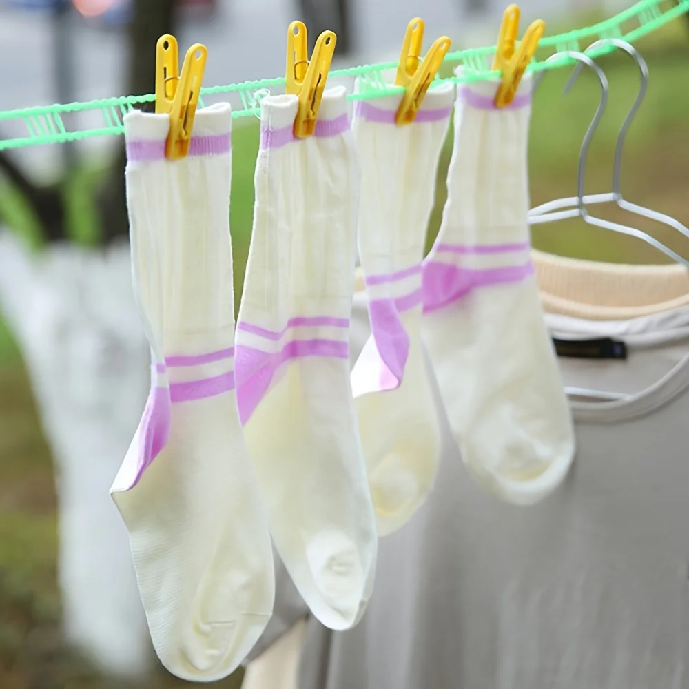 방풍 빨랫줄 1세트, 두껍고 견고한 실내외용, 드릴 필요 없음