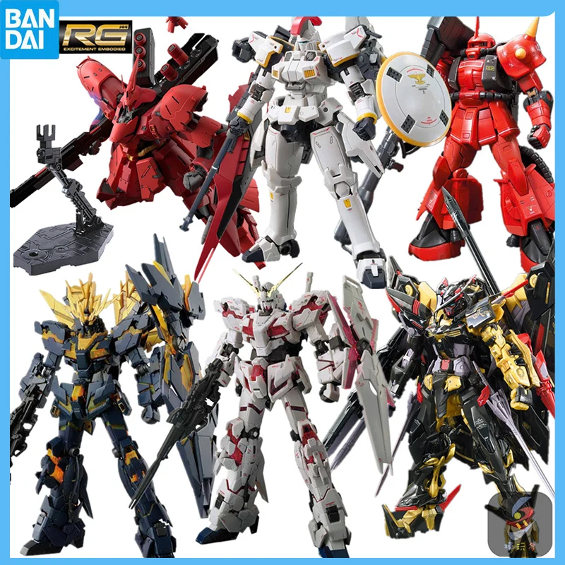 Original BANDAI RG 1/144 Strike Freedom UNICORN Gundam  MSN-04 SAZABI RX-93 SINANJU Plastic Model Kit Action Toy Figure Kid Gift