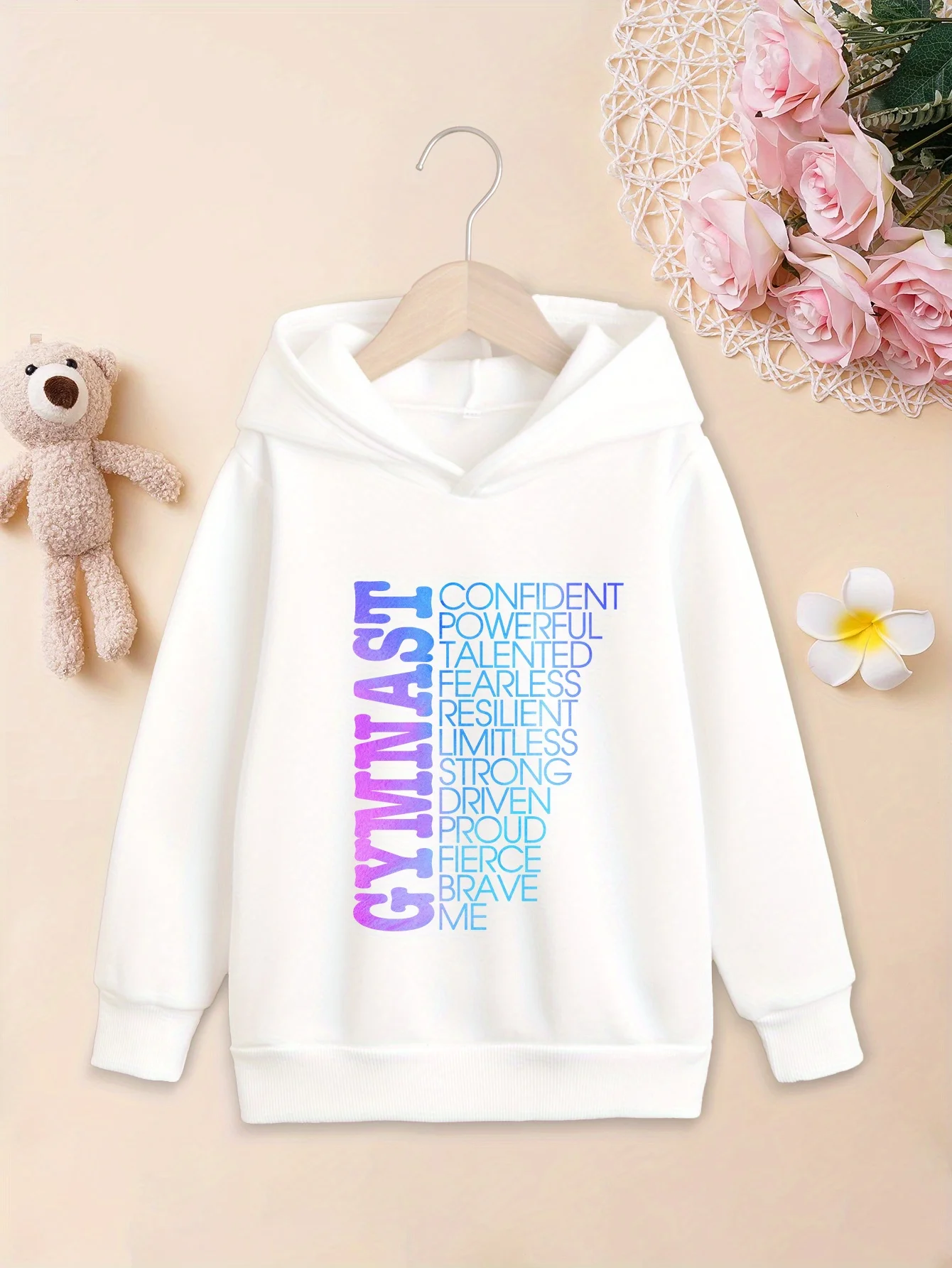 Gymnastics Graphic Print Children Hoodies Casual Loose Long Sleeve Tops Sweatshirts Kids Cartoon Coat Autumn Winter Clothes