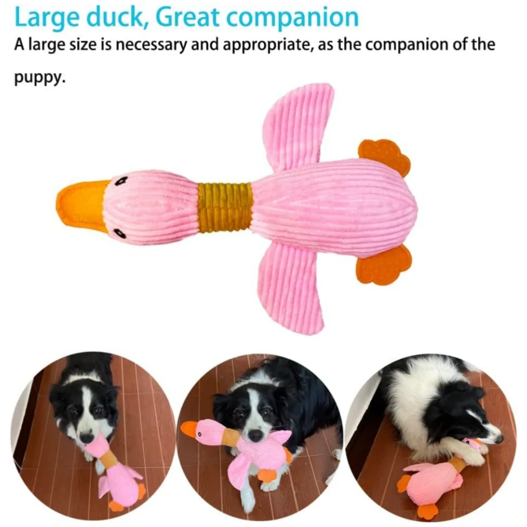 4-piece set of large squeaky wrinkled duck and goose, suitable for small and medium-sized dog breeds, puppy toys, puppy chew tee