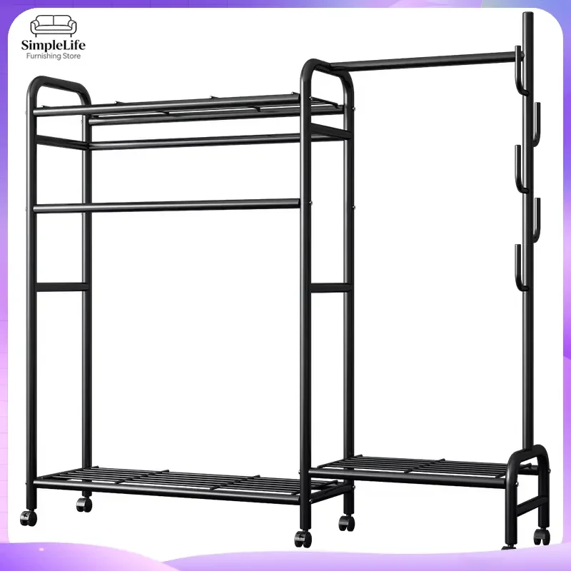 Modern Freestanding Metal Coat Rack with Hooks Heavy Duty Clothes Hanger Stand for Entryway Hallway Bedroom Home Furniture