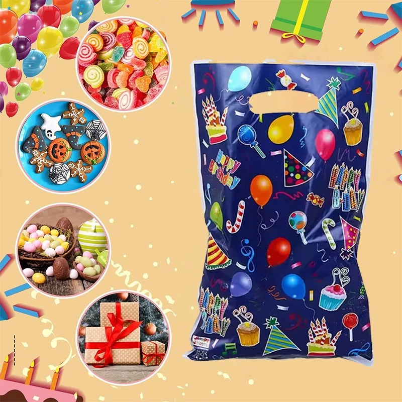 Pearlescent Film Gift Bags Shiny Plastic Party Favor Bags for  Birthday Candy Decorations Bulk Childrens Celebration Supplies