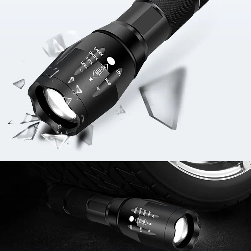Светодиодный перезаряжаемый фонарик XML T6/L2, фонарик с аккумулятором 18650, 5 режимов, водонепроницаемый Мощный светодиодный фонарик для кемпинга на открытом воздухе