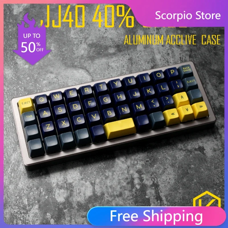 JJ40 40% Mechanical Keyboard Customized Anodized Aluminum Shell DIY Silver Black Titanium Gray Slope Slope Keyboard Build Kit