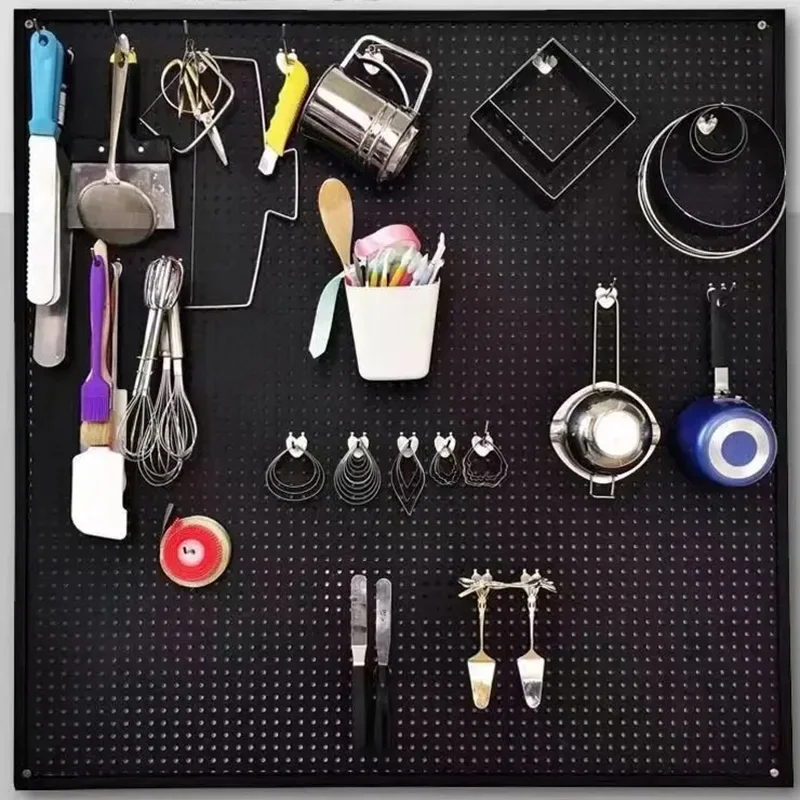 Peg Board Wall Tool Storage Multifunctional Hanging Board Perforated Warehouse Shelf Metal Kit Organizer Hardware Sorting Rack