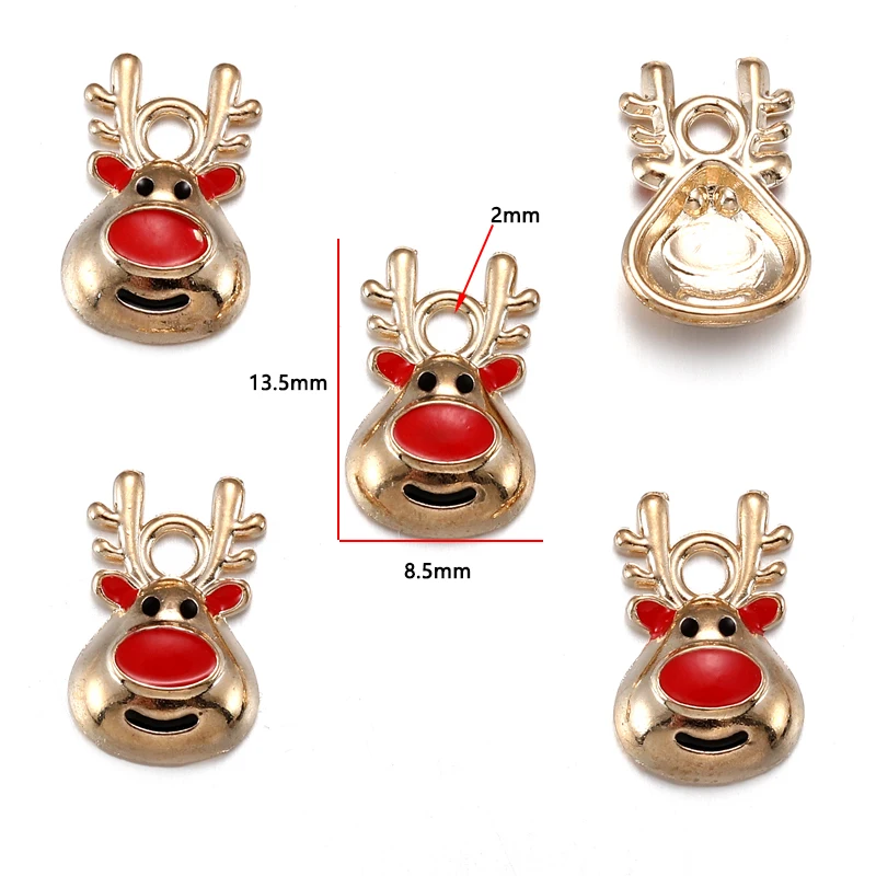 10pcs Enamel Christmas trees Santa Claus Snowman Charms DIY for Earrings Bracelets Pendants Making DIY Jewelry Accessories W295