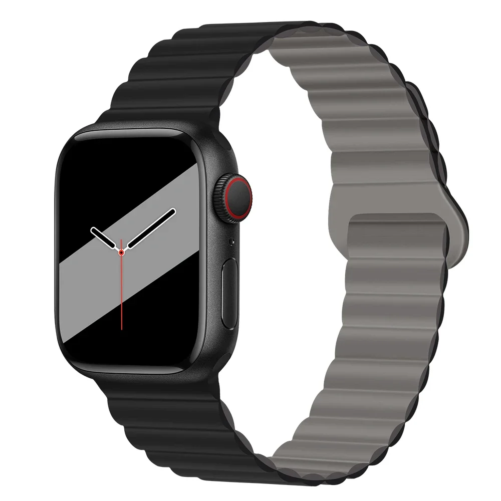 Originální kapalina silikon magnetický hodinky řemen pro jablko hodinky pás uitra 2 řada 9 SE iwatch 42mm 44mm 45mm 49mm 38mm 40mm 41mm