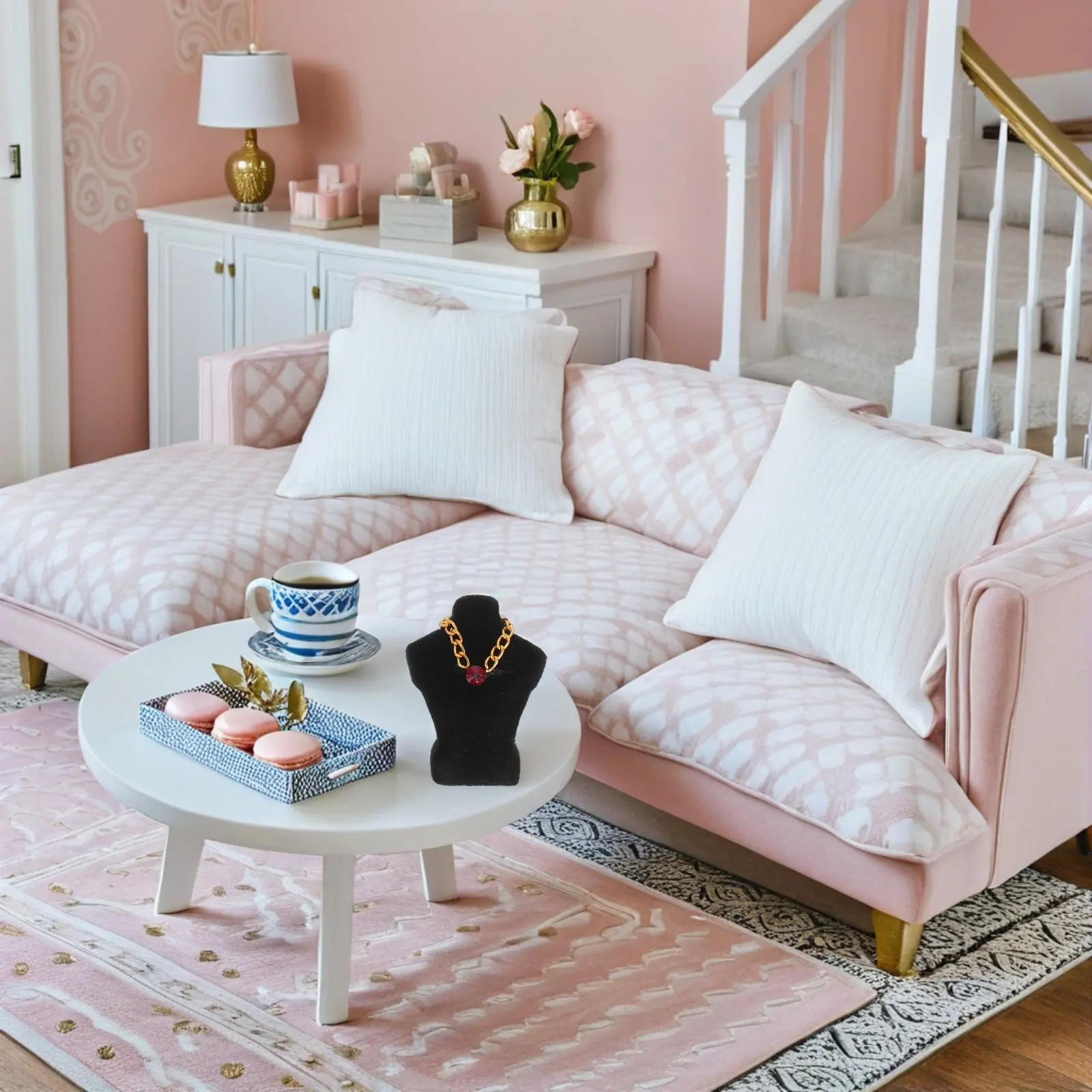 

1Set Miniature Necklace Mannequin :12 Scale Jewelry Display Rack Stable Stand for Dollhouse Micro Layout Decoration